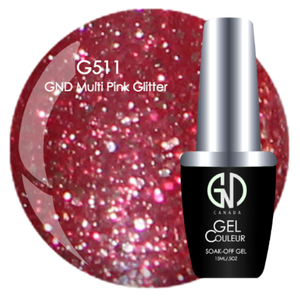 GND Multi Pink Glitter | GND Canada® 1-Step Gel - CM Nails & Beauty Supply