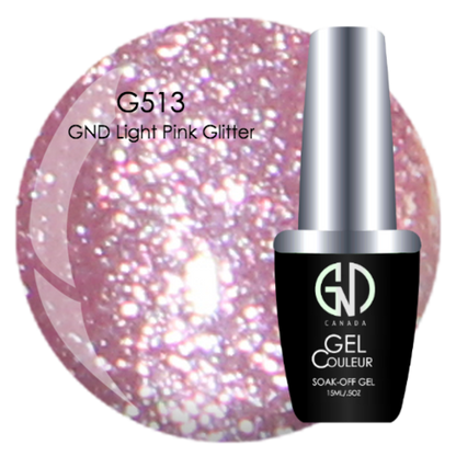 Light Pink Glitter - #513 | GND Canada® 1-Step Gel - CM Nails & Beauty Supply