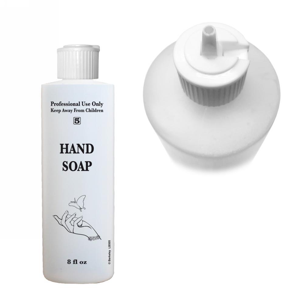 "Hand Soap" Labelled Bottle with Flip Cap - Available in 8 oz & 16 oz - CM Nails & Beauty Supply