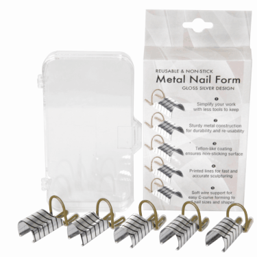 Reusable Aluminum Nail Form | Silver/Glitter Gold Design - CM Nails & Beauty Supply