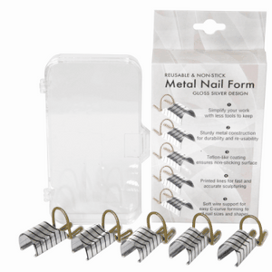 Reusable Aluminum Nail Form | Silver Design - CM Nails & Beauty Supply