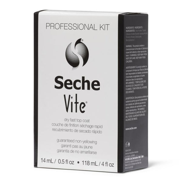 Seche® Vite Professional Kit - Dry Fast Top Coat - 4 oz Refill & .5oz - CM Nails & Beauty Supply