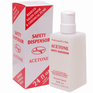 "Acetone" Labelled Twist & Lock Dispenser - 24oz - CM Nails & Beauty Supply