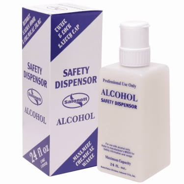"Alcohol" Labelled Twist & Lock Dispenser - 24oz - CM Nails & Beauty Supply