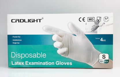 CRDLight Latex Exam Gloves – 4 Mil, Powder-Free, Disposable - CM Nails & Beauty Supply