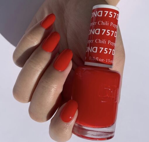 DND Chili Pepper 757 nail polish and gel combo, DND Gel Canada