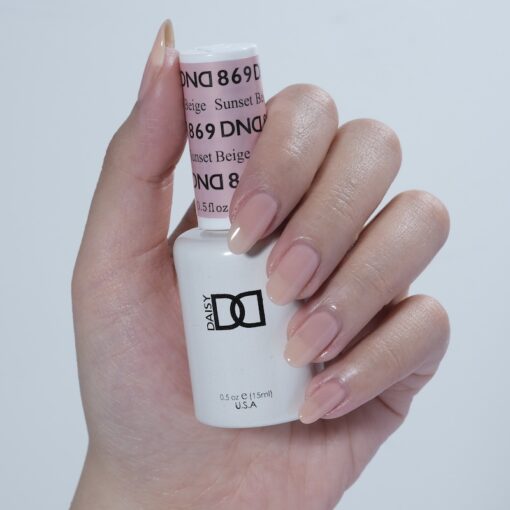 DND Sunset Beige 869 nail polish and gel combo, DND Gel Canada, DND polish Canada