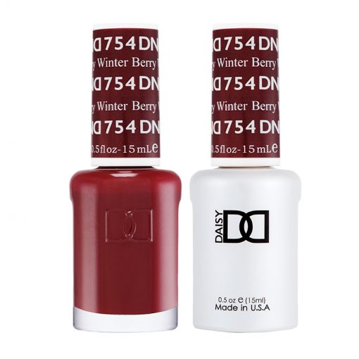DND Winter Berry 754 gel polish and nail polish duo bottles, DND gel polish Canada