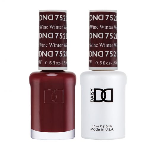 DND Winter Wine 752 gel polish and nail polish duo bottles, DND gel polish Canada