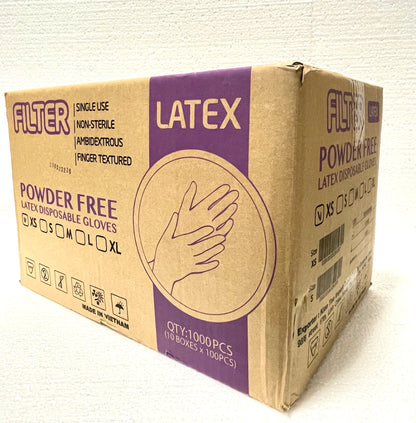 Filter Glove Latex Powder-Free – 4 Mil, Natural Rubber, Cream Color - CM Nails & Beauty Supply