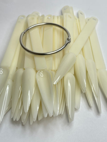 Nail Display Stick / Colour Chart / Natural | White | Clear |Stiletto | Oval | Bag of 60 pcs - CM Nails & Beauty Supply