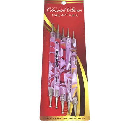 Daniel Stone 5-Piece Dotting Tool Set | Marble - CM Nails & Beauty Supply