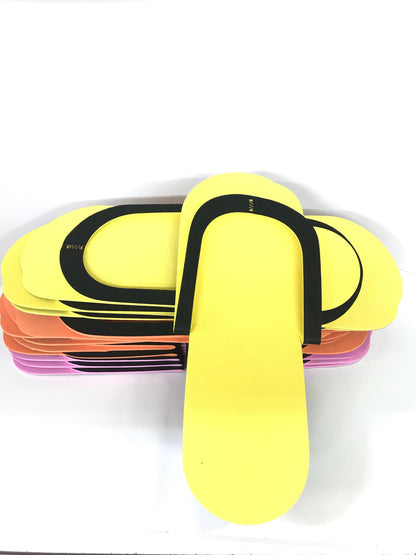 Disposable Foam Pedicure Slippers Multi Color 12 pairs/ pack - CM Nails & Beauty Supply