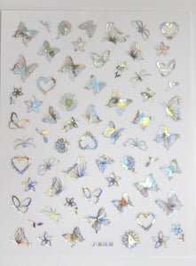 Nail Sticker Butterfly | Silver | D3838 |