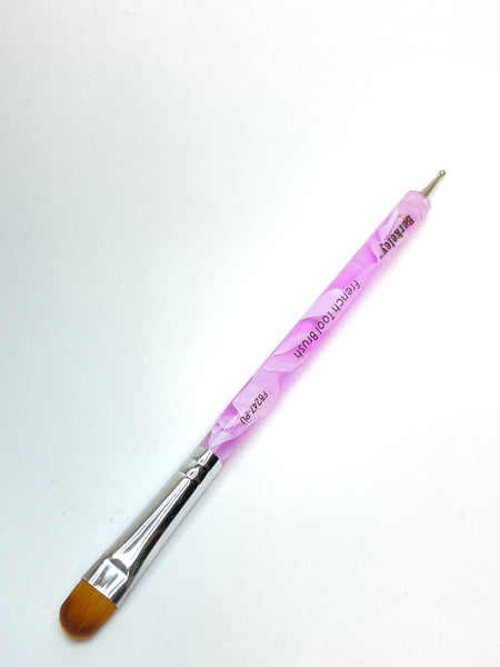French Brush & Dot Tool | Purple Marble Acrylic Handle