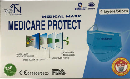 Medicare Ear Face Mask (Box of 50) - 4 Layer (FDA Approved) - CM Nails & Beauty Supply