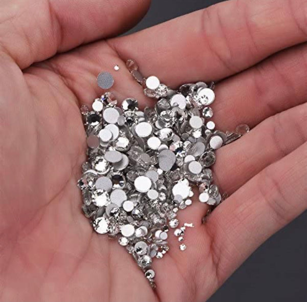 Nail Art Rhinestones Glass Diamonds Charms Gems Stones Beads 3D Flatback Round