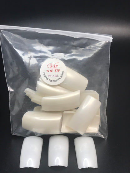 Toe Tips | Bag 50 Pcs | Natural | White | Pearl - CM Nails & Beauty Supply