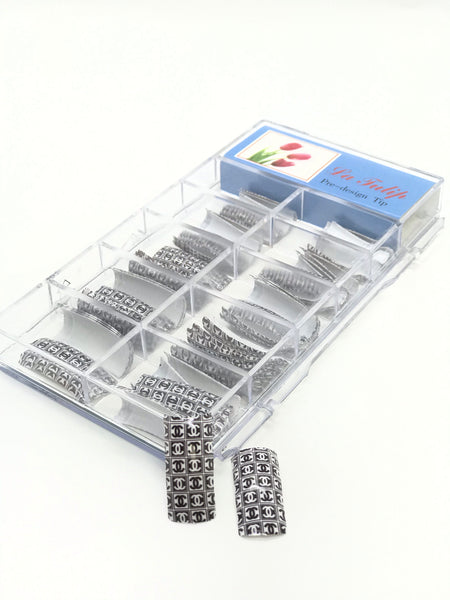 100 pcs Pre - Designer Acrylic Nail Tip