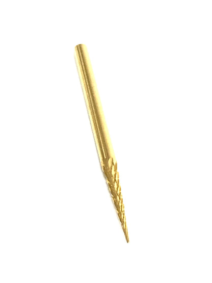 Pointed Carbide 3/32 Gold 3 MM Carbide Burrs Pointed Cone - CM Nails & Beauty Supply