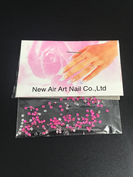 Rhinstone Nail Arts Round  | clear | Purple | Yellow | Pink