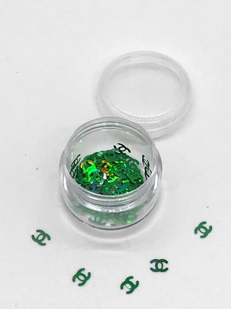 Nail Art Design - Iridescent Green Chanel Gems 3D Nails – CM Nails & Beauty  Supply