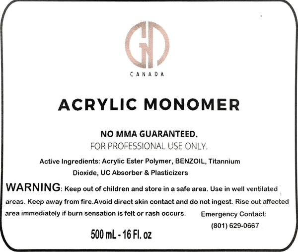 Acrylic Liquid | Monomer | Purple | NO MMA / 500mL-16Fl. Oz (For Professional Use Only)