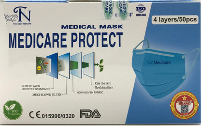Medicare Ear Face Mask (Box of 50) - 4 Layer (FDA Approved) - CM Nails & Beauty Supply