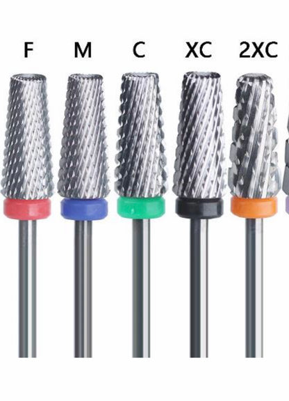 Nail Drill Bits | 5 In 1 | Silver Size 3/32 (F / M / XC / 2XC) - CM Nails & Beauty Supply