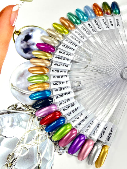 Premium Chrome Pen Powder 25 Metallic Shades with Built-in Sponge - CM Nails & Beauty Supply