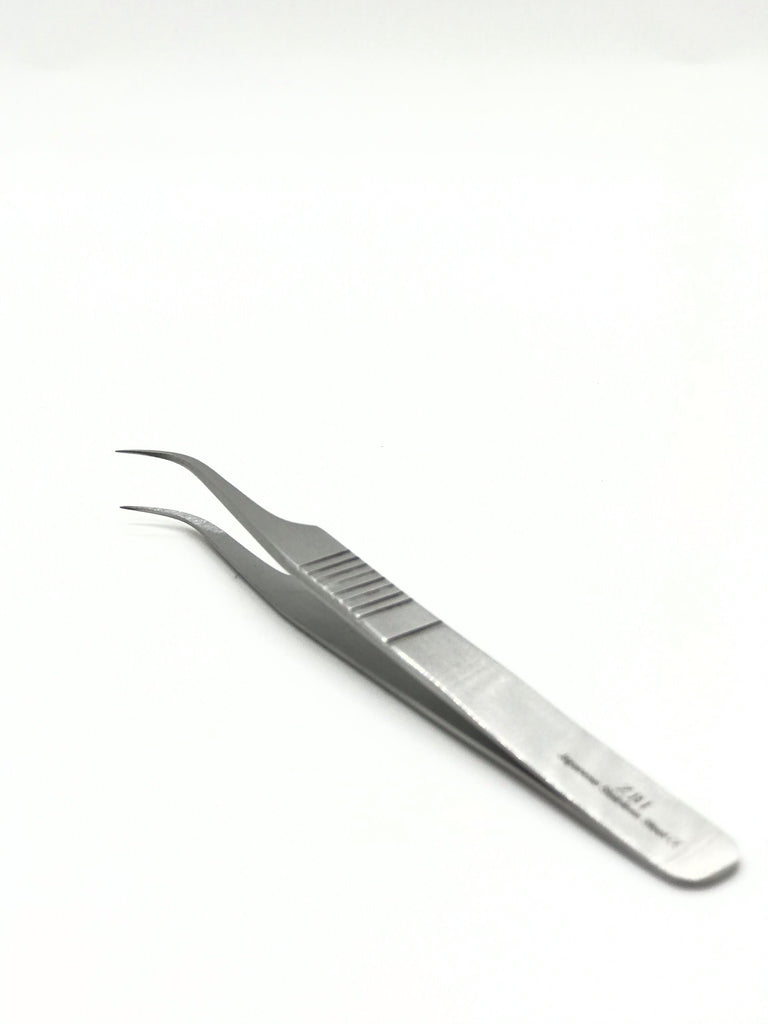 Angled Needle Nose Tweezers, Best for Eyelash Extension., ZBI