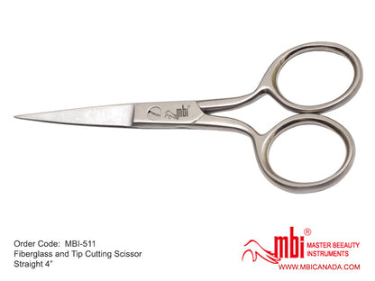 Scissor -MBI-518 Fiberglass and Tip Cutting Scissor Straight Size 4” - CM Nails & Beauty Supply
