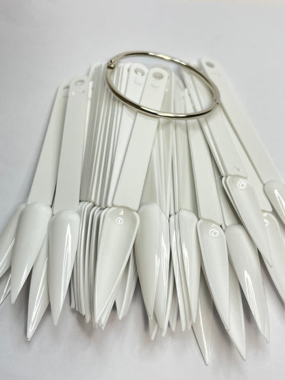 Nail Display Stick / Colour Chart / Natural | White | Clear |Stiletto | Oval | Bag of 60 pcs - CM Nails & Beauty Supply