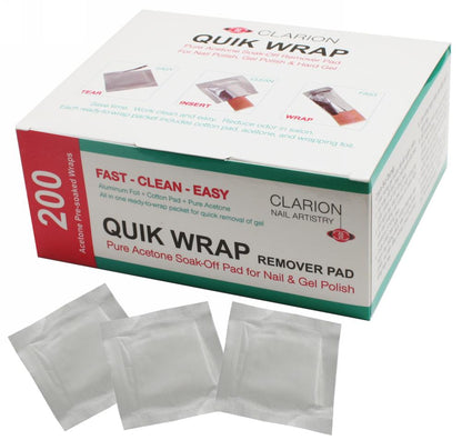 Clarion Quik Wrap | Gel Remover | Box of 200 Ct - CM Nails & Beauty Supply