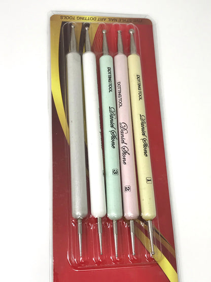 Daniel Stone 5-Piece Dotting Tool Set | Marble - CM Nails & Beauty Supply