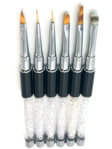 Gel Brush (Set of 6 Nail Art Brushes) .| Ombré Dipping Powder | Ombre’ Gel Colour 