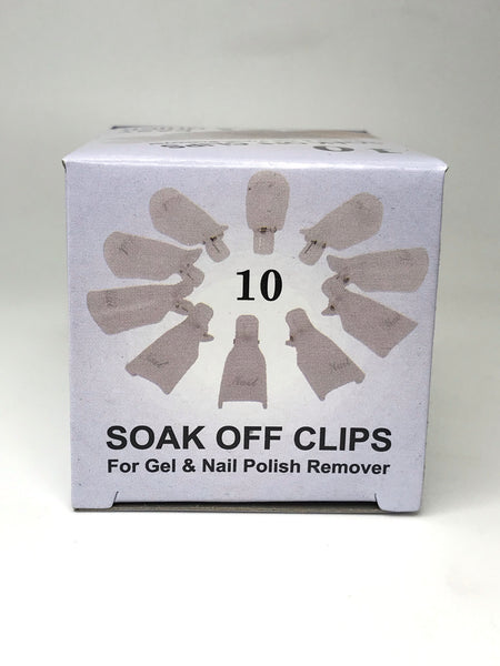 Reusable Nail/Gel Polish Soak Off Cap Clips | 10 Piece | Purple | Blue | Clear.
