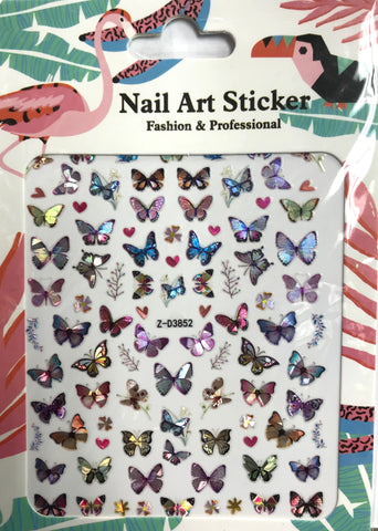 Butterfly Nail Art Stickers Waterproof (3852)