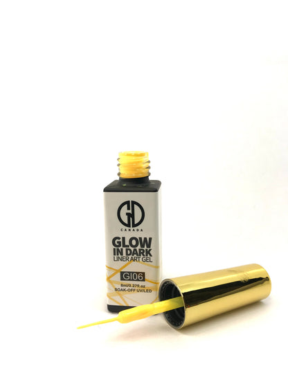 Nail Art Liner Gel | Glow inThe Dark | GND Canada 06 | 0.27 Oz - CM Nails & Beauty Supply