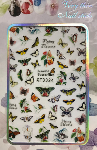 Butterfly Nail Art Stickers Waterproof (3324)
