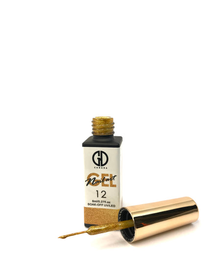 Nail Art Gel Liner | GND Canada 12 Gold | 0.27 Oz - CM Nails & Beauty Supply