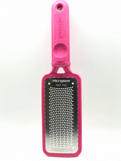 Microplane® Pedicure Foot File, 100% Stainless Steel | Pink - CM Nails & Beauty Supply