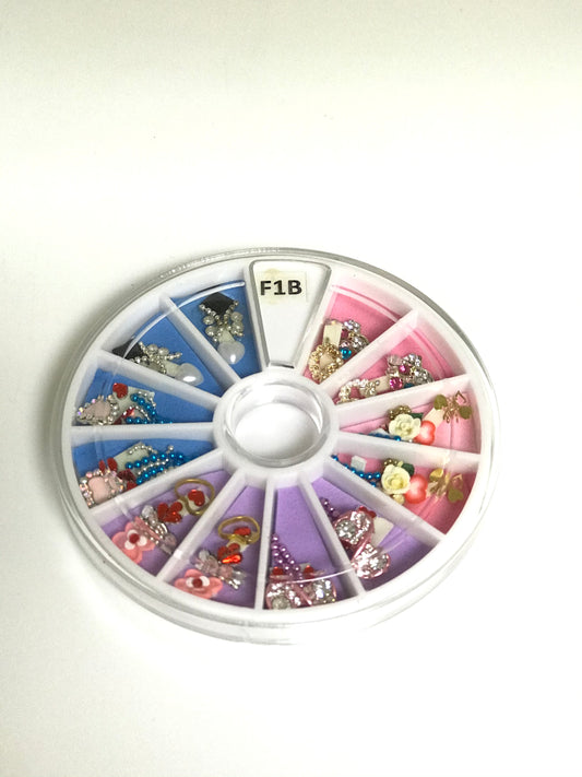 Mix Designs 3D alloy diamond nail charm metal crystal rhinestone nail art | F 1B | - CM Nails & Beauty Supply