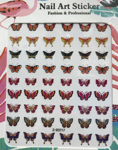 Butterfly Nail Art Stickers Waterproof (3717)