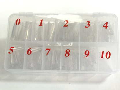 Clear Stiletto Nail Tips | Dramatically | Extra Long |Thin & Edgy - jumbo Box of 500 tips - CM Nails & Beauty Supply