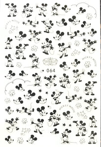 Nail Stickers 064 Micky Mouse- Black