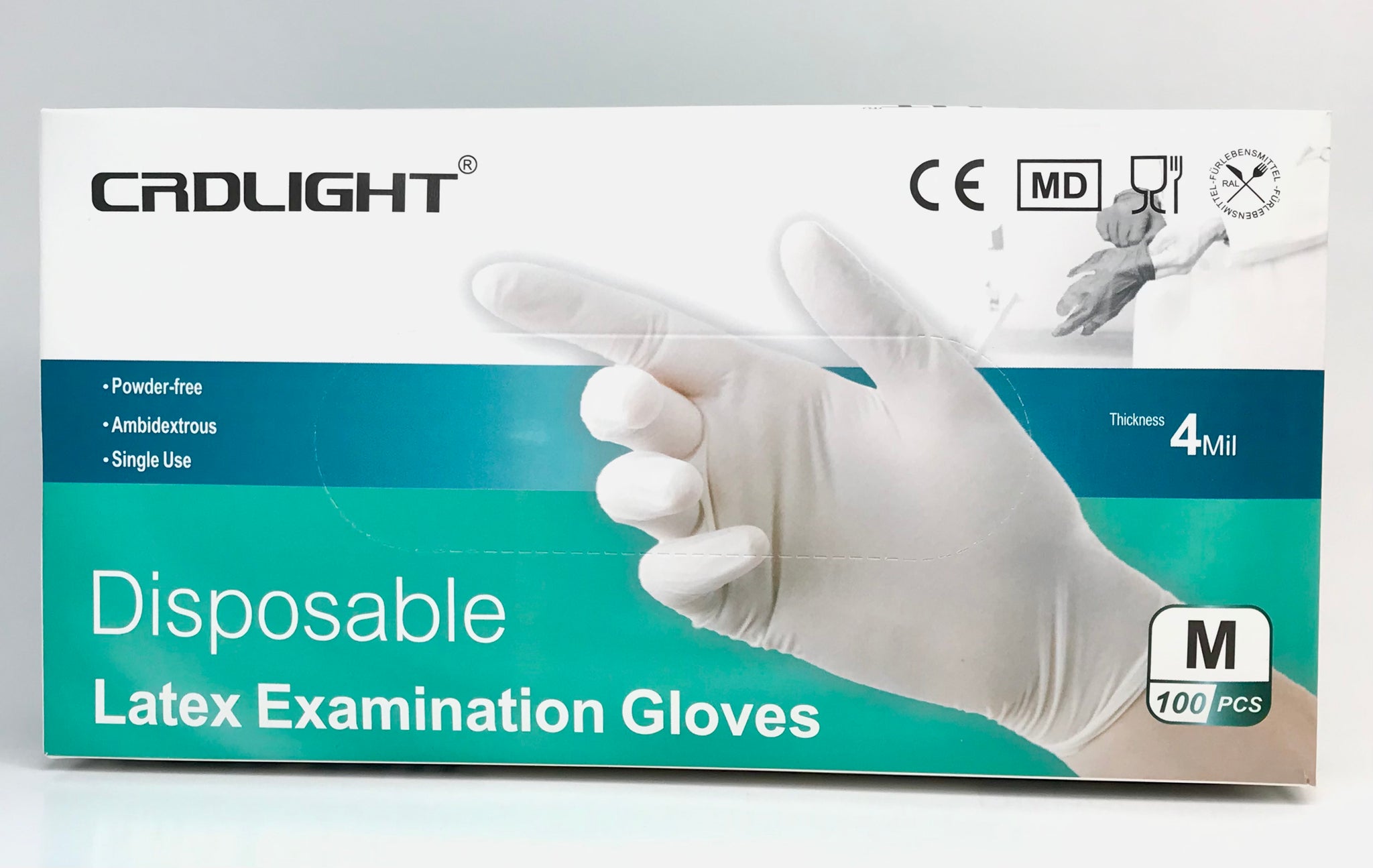 Gloves CRDLight MD | Medium | Small Size |  Natural Latex .