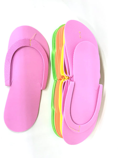 Disposable Foam Pedicure Slippers Multi Color  12 pairs/ pack