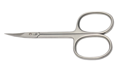 Close up of the curved blades on the MBI-505 scissors for detailed grooming work.