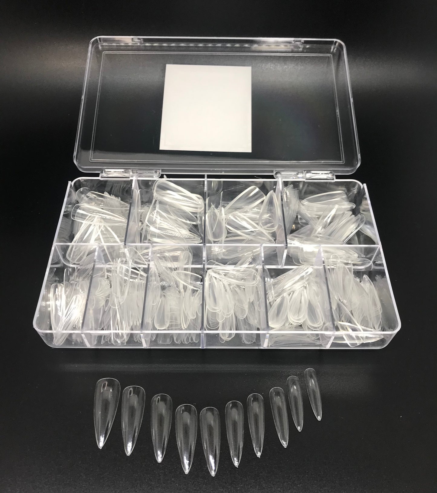 Press On Gel Tip | Box of 500 Tips | Clear Oval | Clear Stiletto | Clear Square | Frosty Square | - CM Nails & Beauty Supply